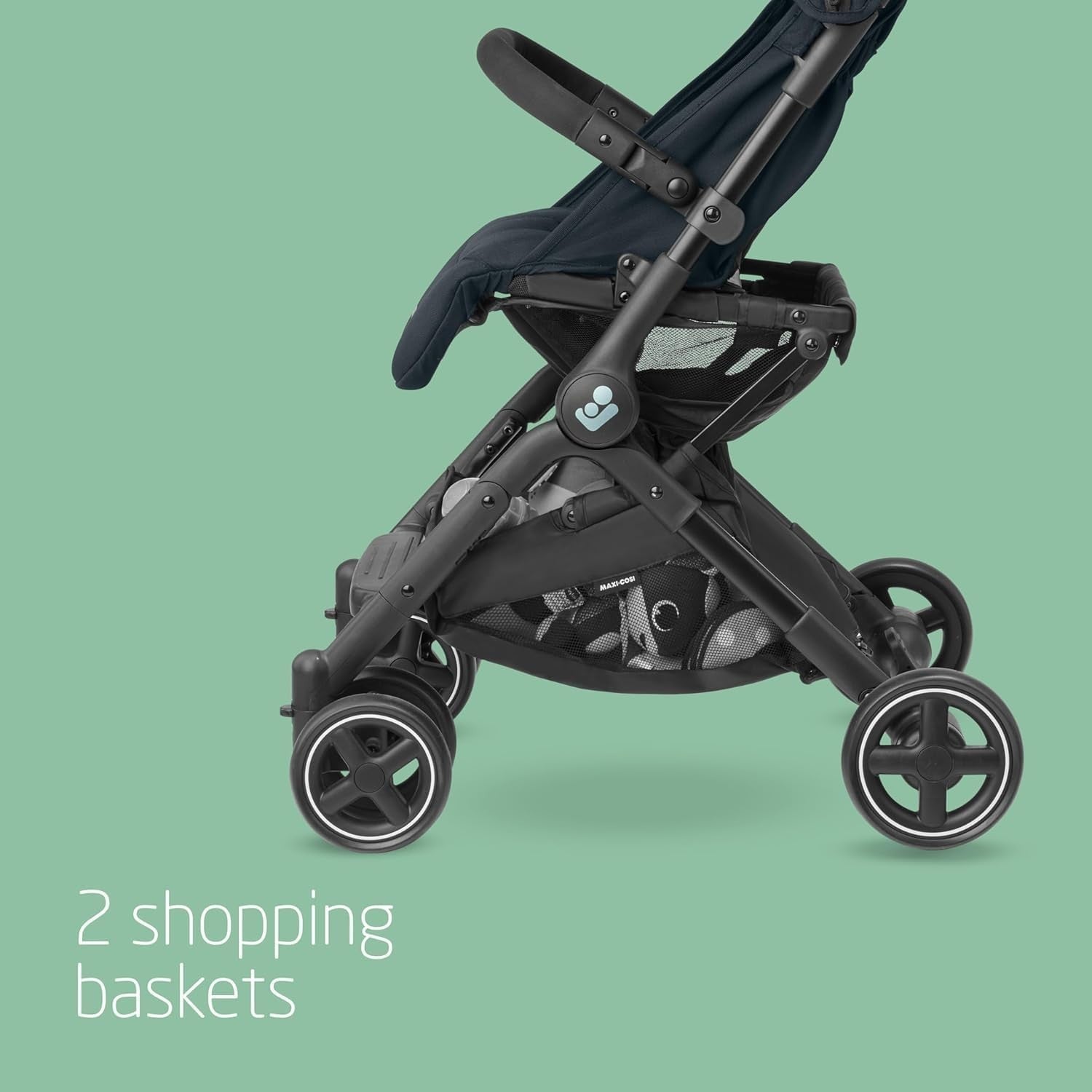 Lightweight Compact Stroller Auto Fold Lie-Flat Pushchair 0-22kg Graphite