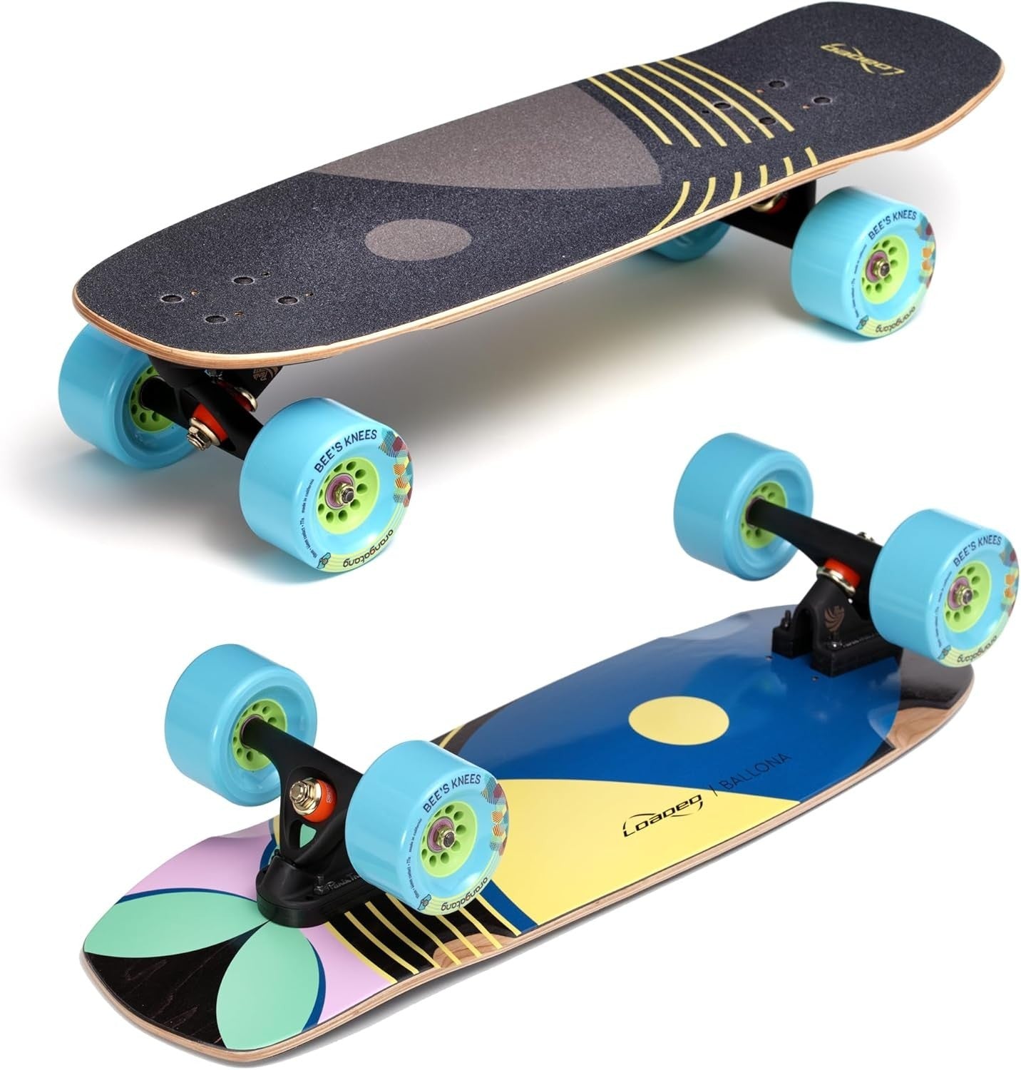 Mini Cruiser Longboard 27.75" × 9" Maple Wood Rumblebee Complete