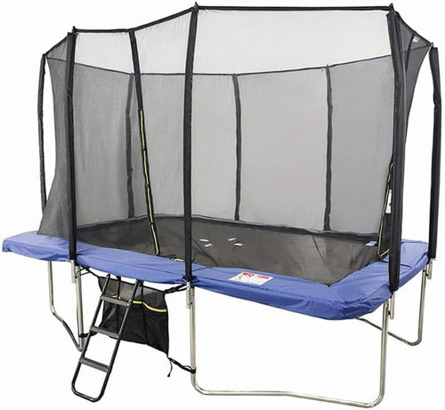 7x10ft Rectangular Garden Trampoline Safety Enclosure Ladder Shoe Net