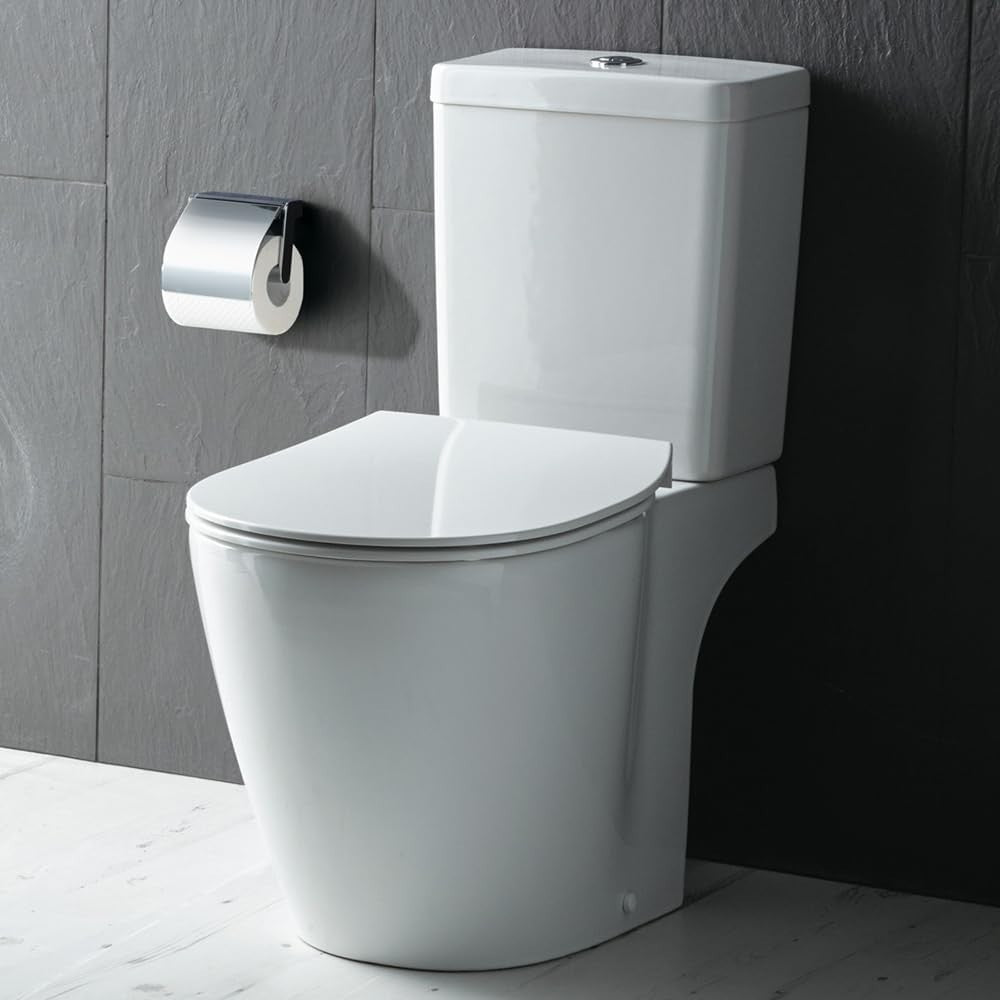 Concept Round Soft Close Toilet Seat White Gloss Sandwich Quick Release