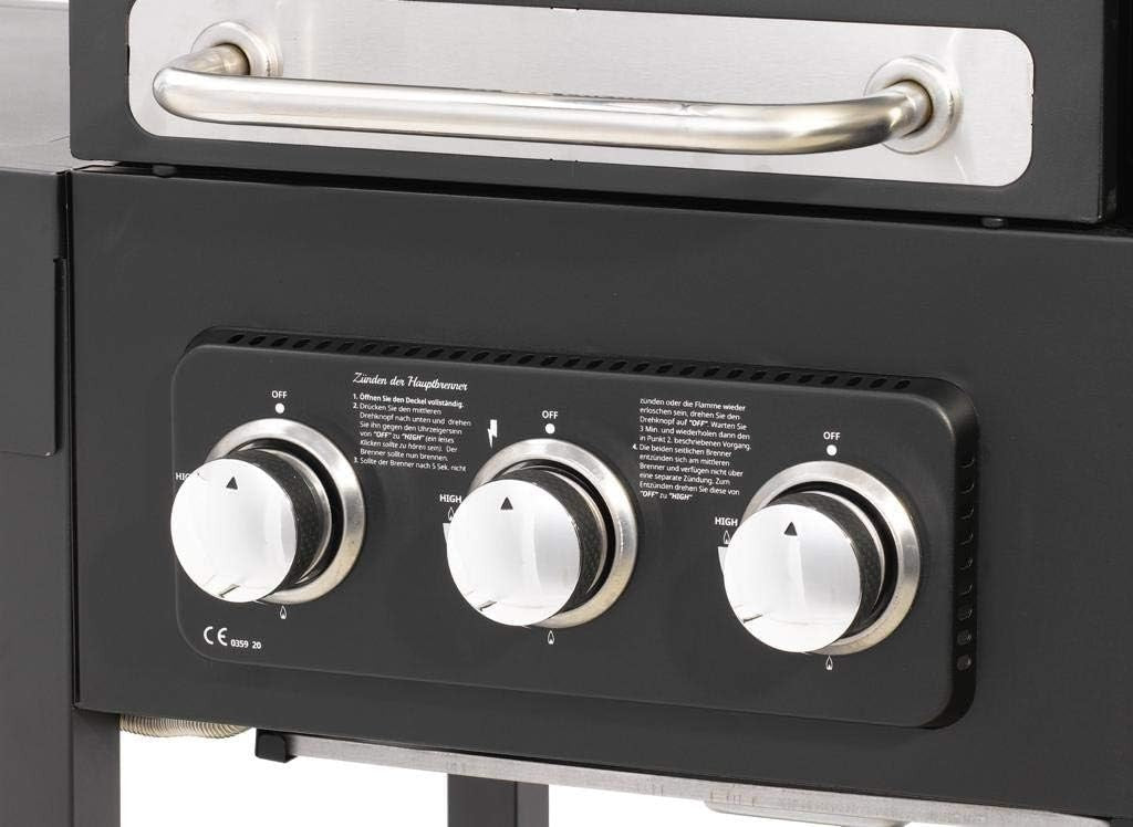 Dual Fuel Gas & Charcoal BBQ Grill with Side Burner & Thermometer – 4 Burner