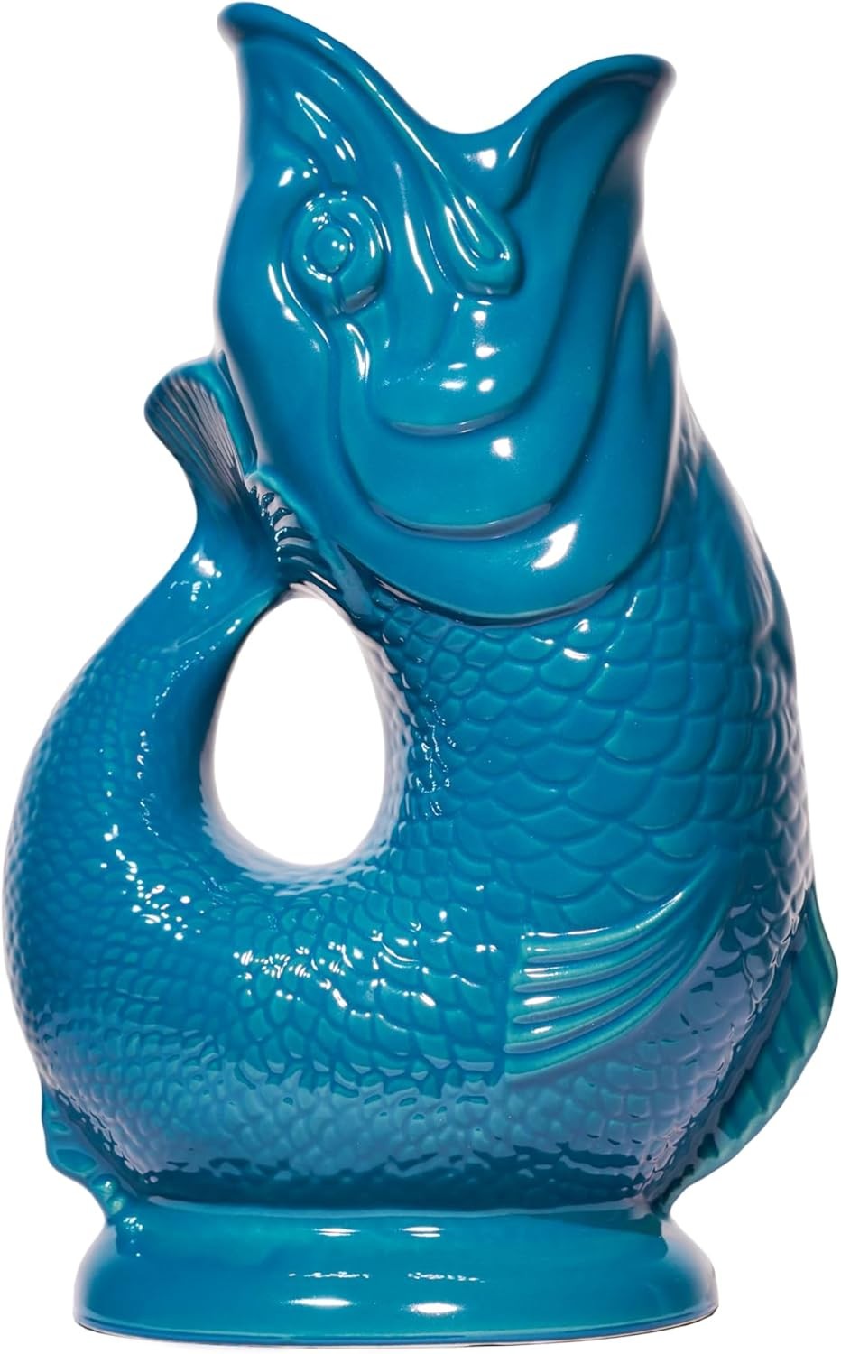 XL 1.4L Petrol Gluggle Jug – Ceramic Fish Pitcher Water & Cocktail Decanter