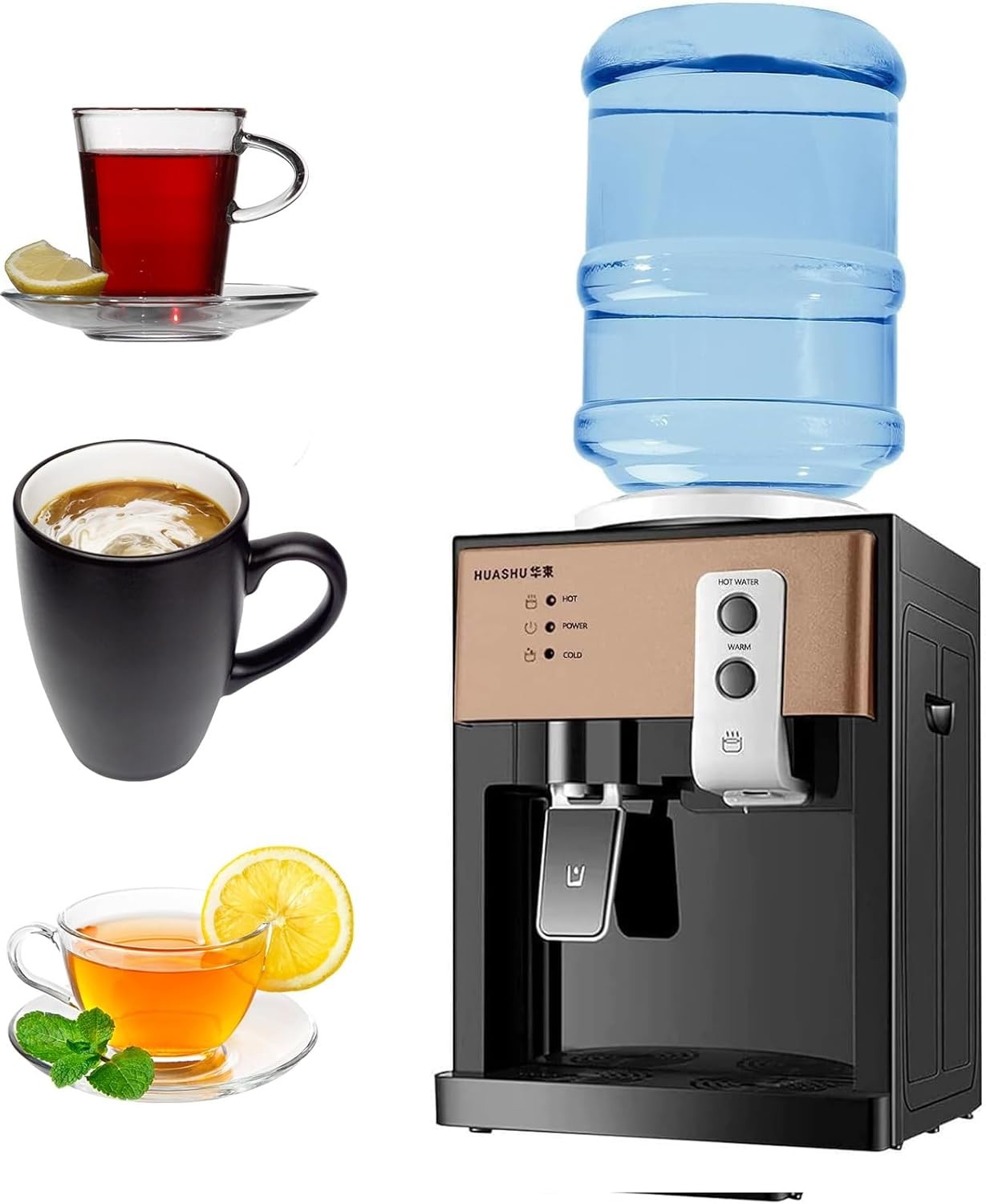 Top Loading Water Cooler Hot Cold Dispenser Countertop 3 Temp Settings