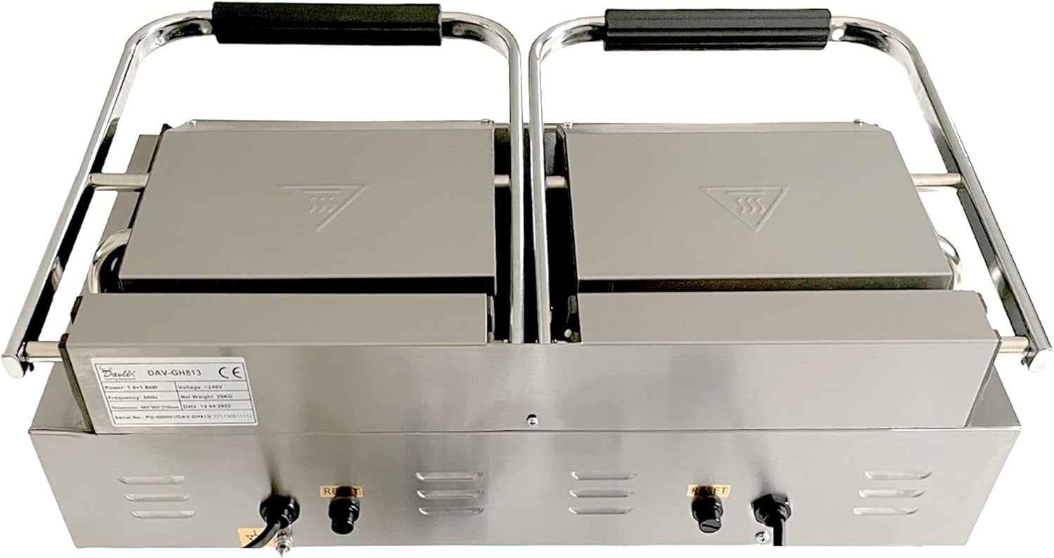 Double-Sided Panini Press 35x57x21cm Commercial Twin Contact Grill 3.6KW