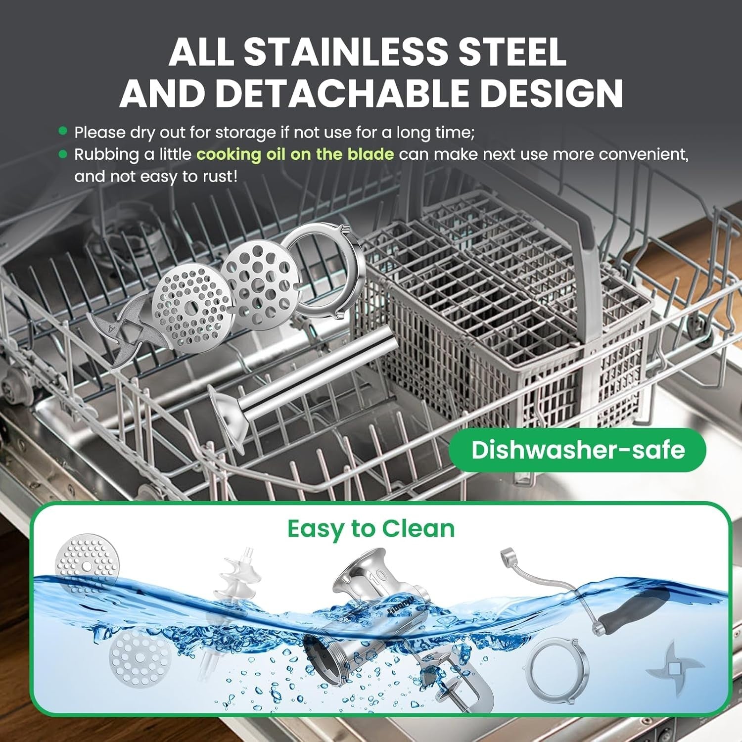 Size 10 Stainless Steel Manual Meat Grinder Sausage Maker Mincer