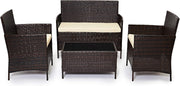 Rattan Garden Sofa Set 4 Seater Outdoor Patio Furniture with Cushions