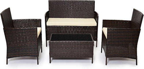 Rattan Garden Sofa Set 4 Seater Outdoor Patio Furniture with Cushions
