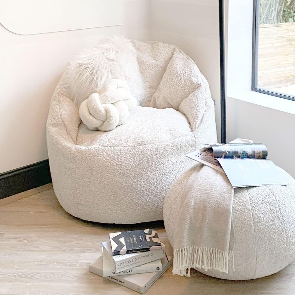 Luxury Bean Bag Chair Adult Lounger Soft Chunky Fabric Snug Cinema Seat