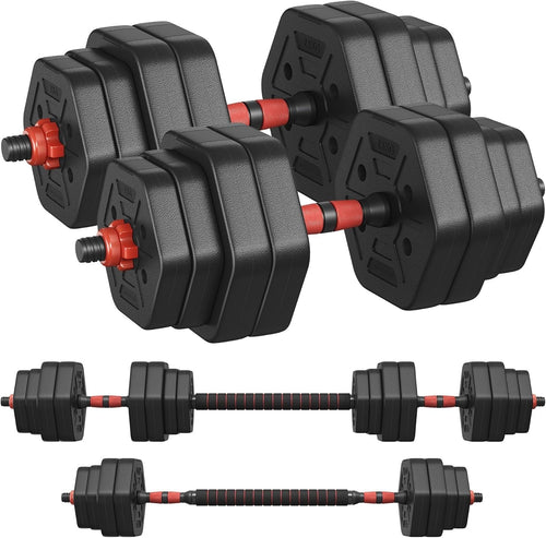 30kg Adjustable Dumbbell Barbell Set Hex Weights Home Gym Training