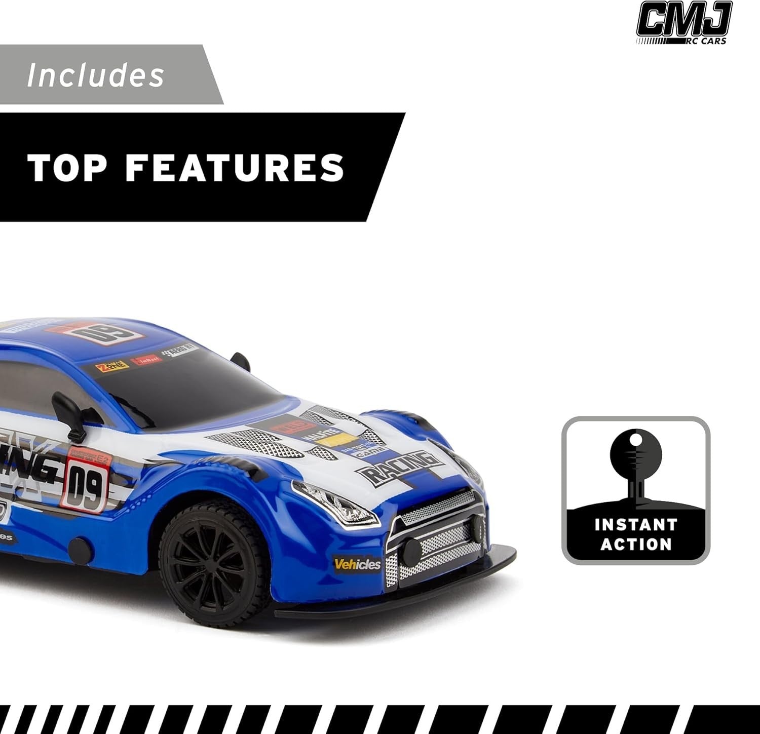 Road Rebel Blue Bolt RC Car 1:24 Scale 2.4GHz Racing Toy for Kids
