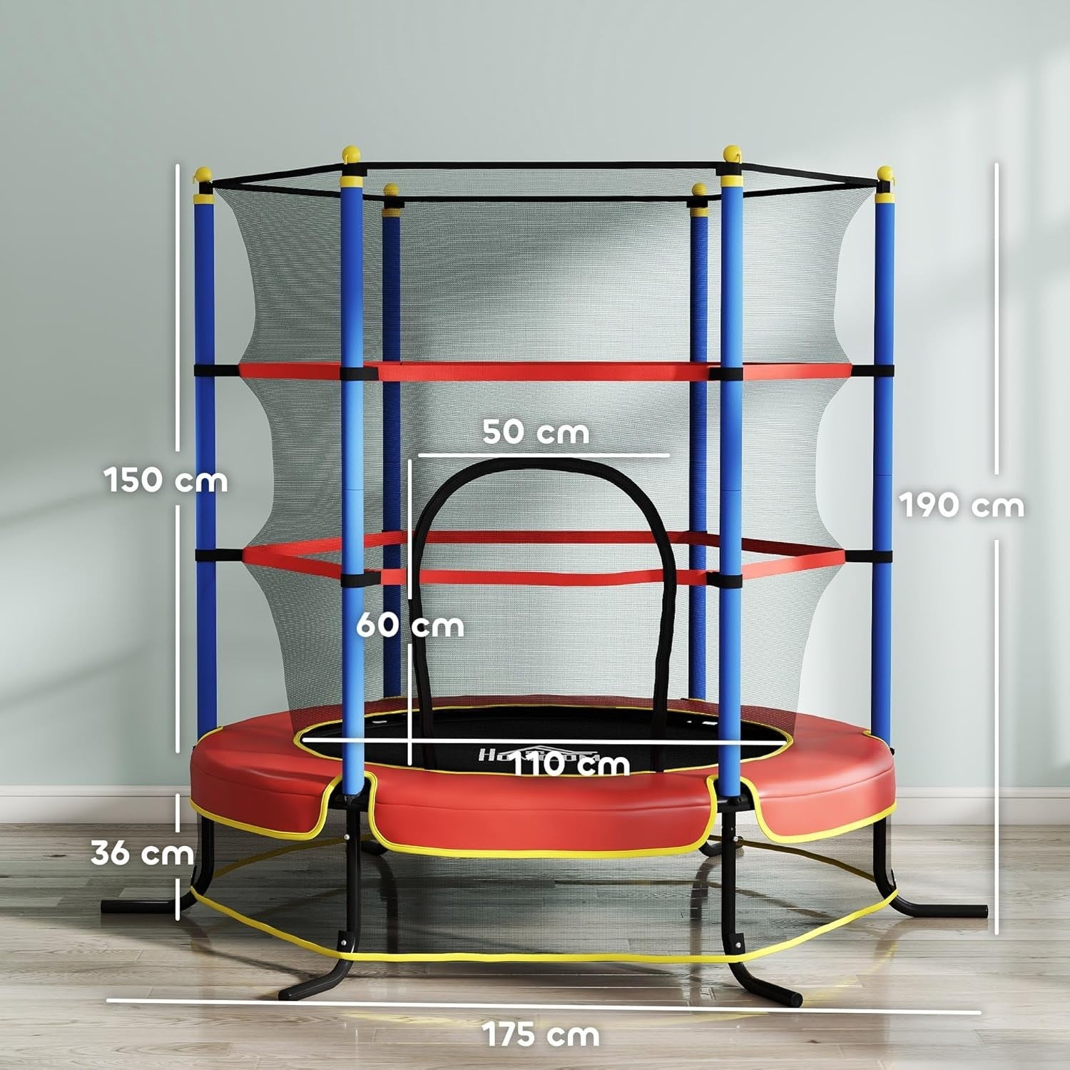 6FT Kids Trampoline Safety Enclosure Springless Indoor Outdoor 50KG