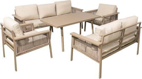 7 Seater Outdoor Patio Rattan Sofa Set Weatherproof Lounge Garden Furniture