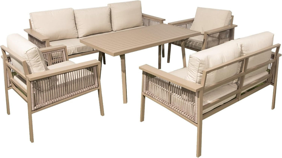 7 Seater Outdoor Patio Rattan Sofa Set Weatherproof Lounge Garden Furniture