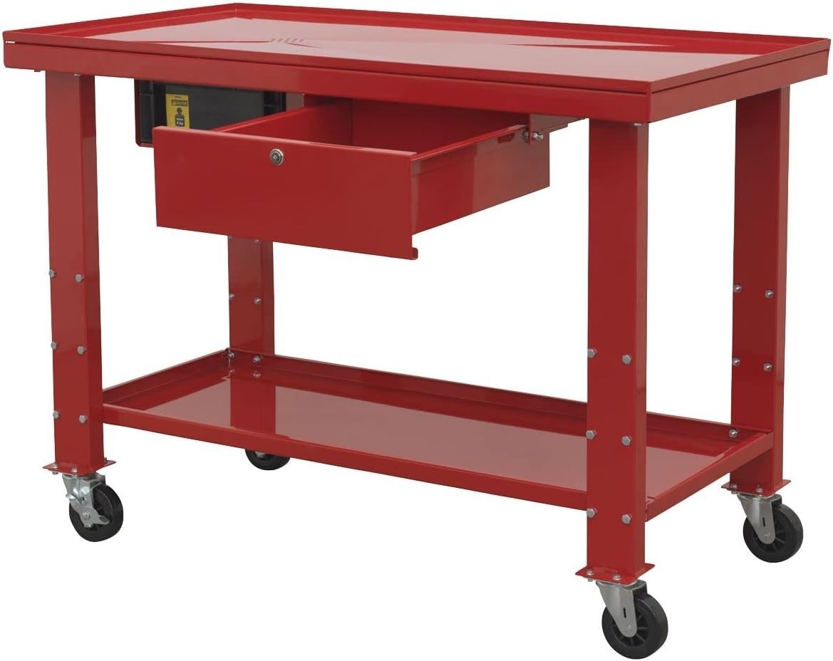 Mobile Engine Repair Workbench Heavy Duty Rolling Service Table Garage