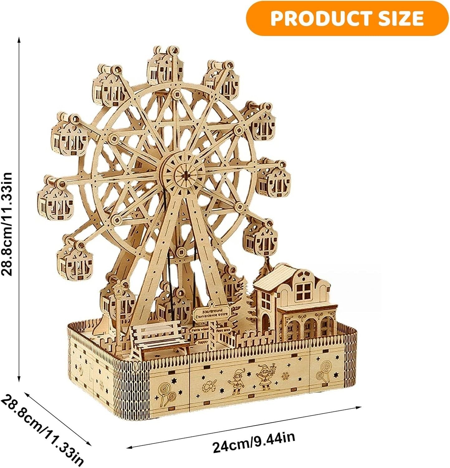 3D Wooden Marble Run Puzzle for Adults - Hand Cranked Mechanical Kit