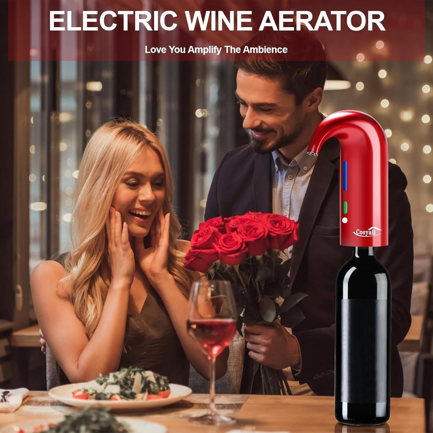Electric Wine Aerator Dispenser Automatic Pourer Rechargeable Red Party Gift