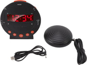 Loud Vibrating Alarm Clock Bed Shaker Flashing Light Heavy Sleepers