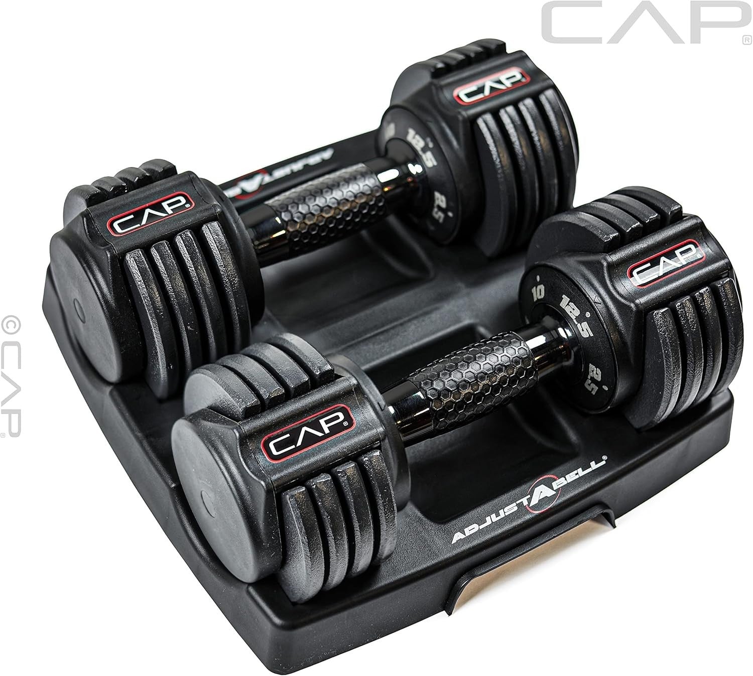 12.5LB Adjustable Dumbbell Pair Twist Handle Honeycomb No-Roll Home Gym