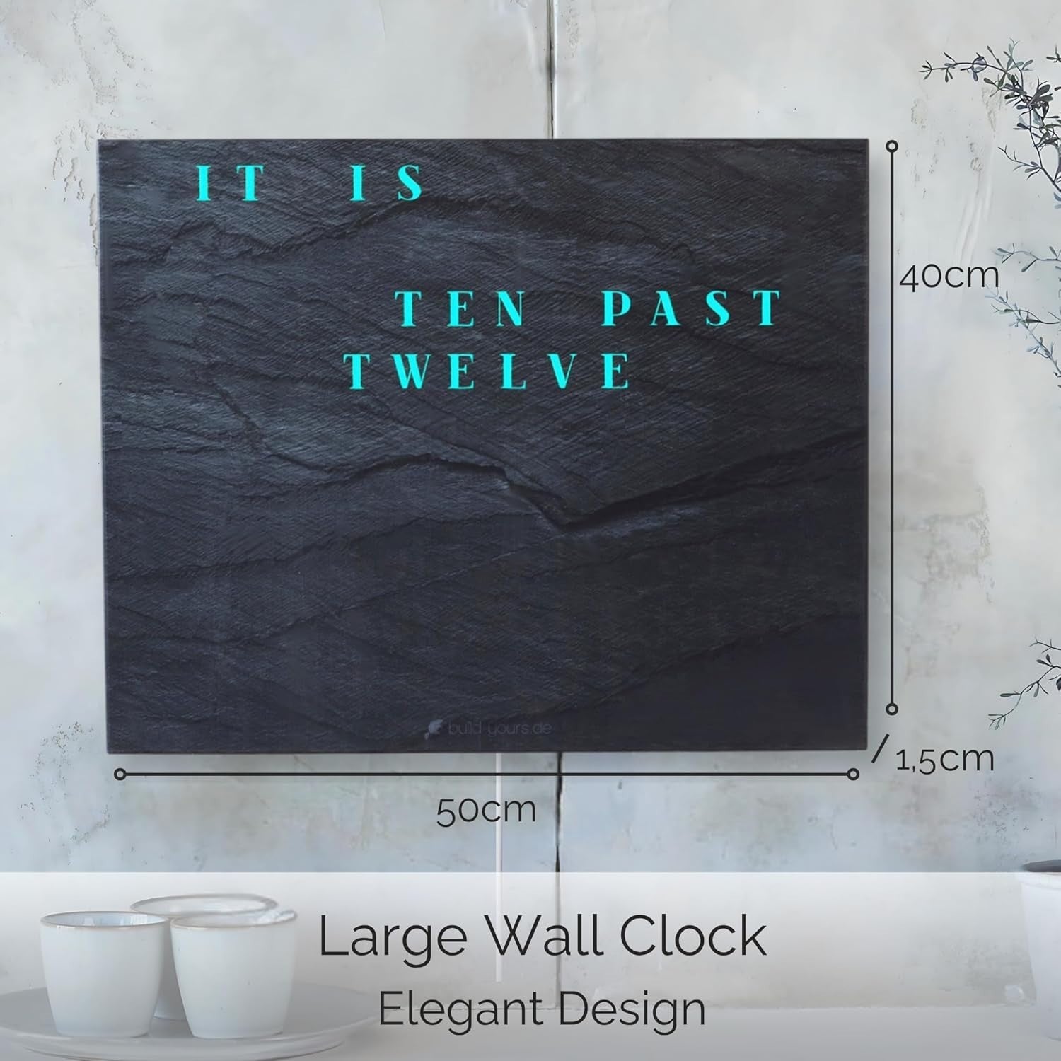Modern LED Word Clock Wall Art - Digital Time Display, App Control, Silent