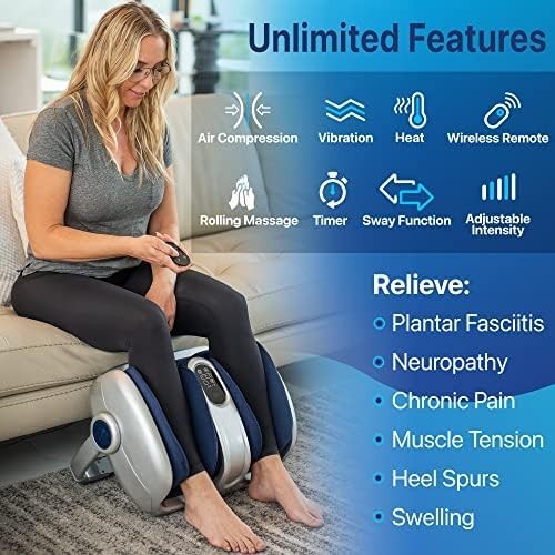 Miko Shiatsu Foot & Calf Massager Deep Kneading Heat Therapy