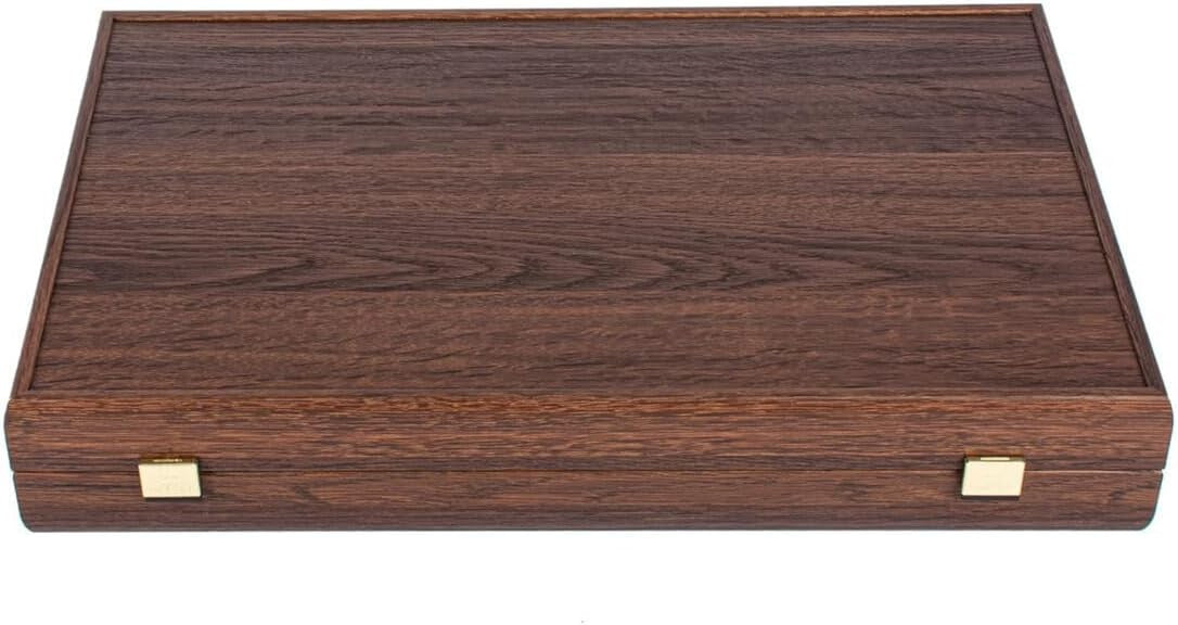 Luxury Backgammon Set 19 Inch Wooden Board Cork Playing Surface Dice Cups