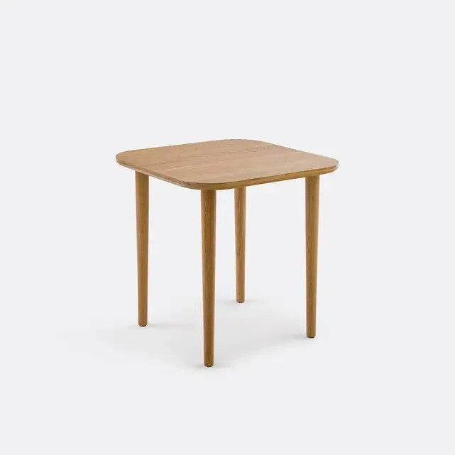 Solid Oak Square Coffee Table 50cm Modern Wood Lounge Side Table
