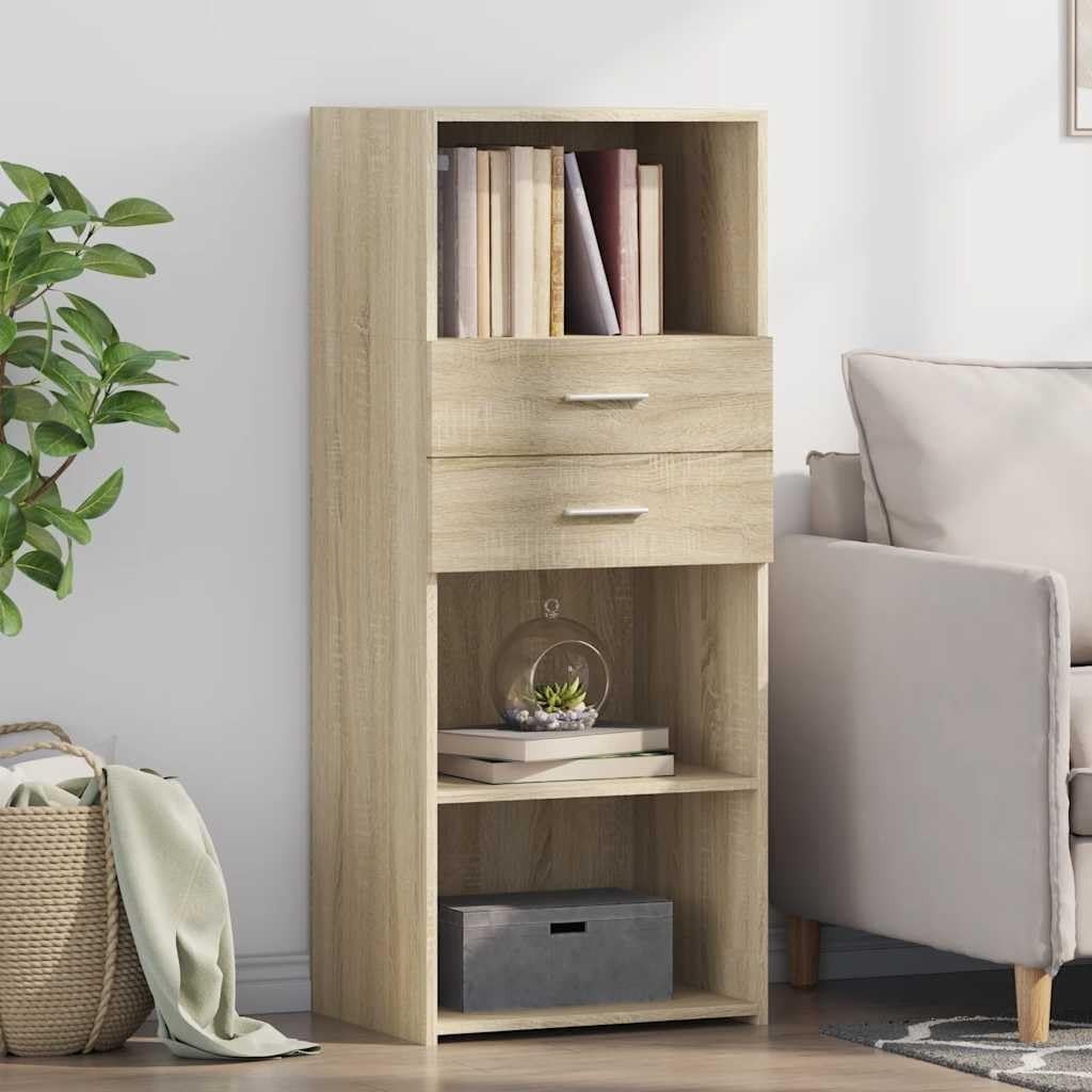 Moisture Resistant Sonoma Oak Storage Cabinet with Drawer & Shelves