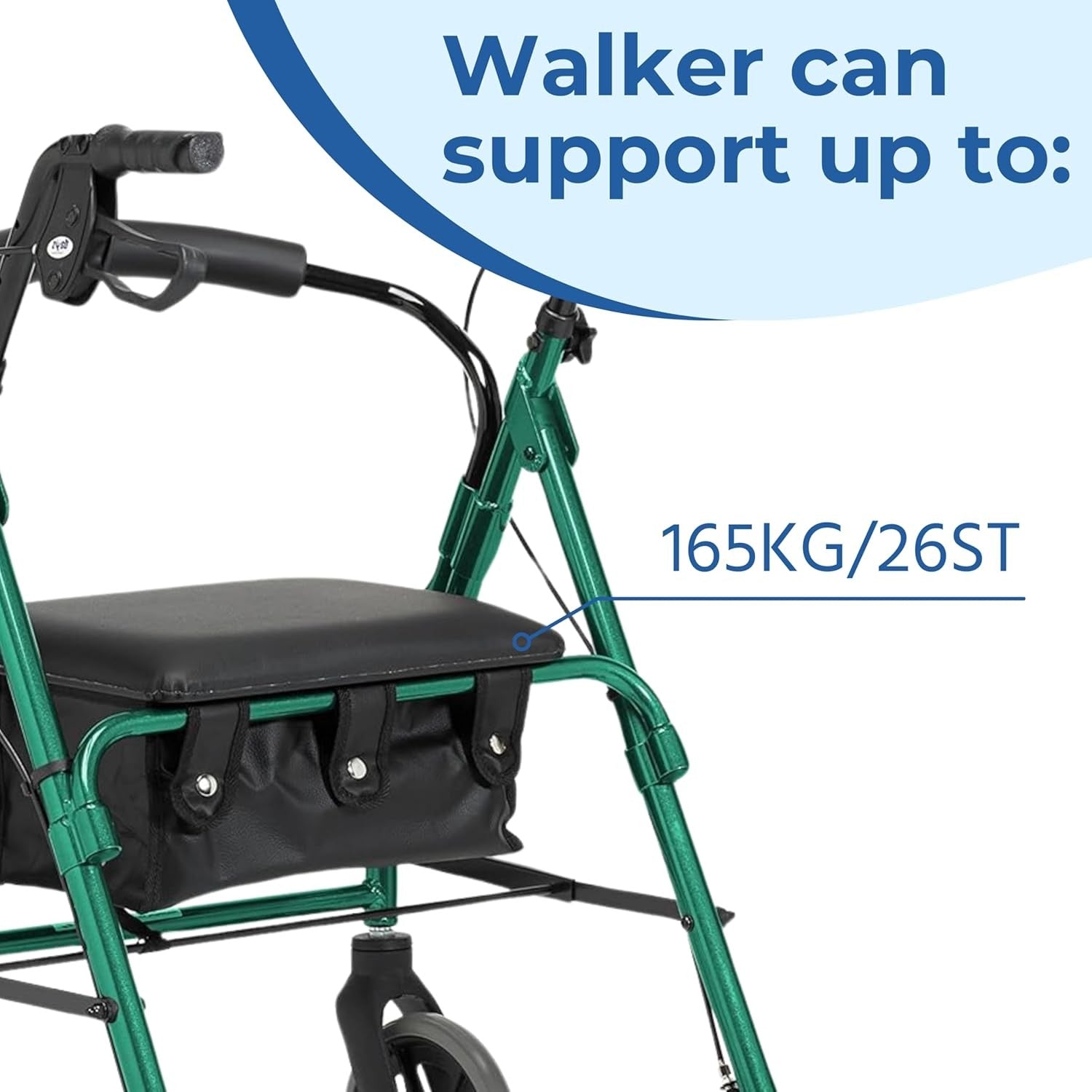 Lightweight Folding Rollator Walker with Seat Brakes Adjustable Handles Russet