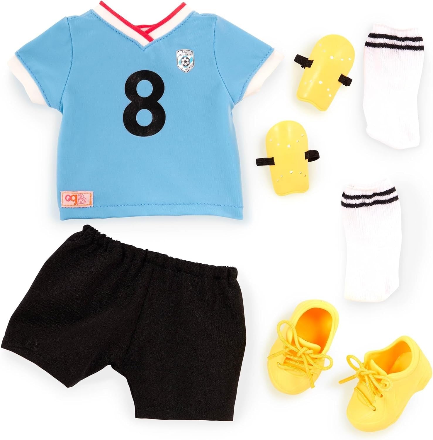 18in Boy Soccer Doll Brown Eyes Poseable Body Sports Playset