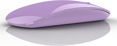Slim Silent Bluetooth Mouse Triple Mode USB C Rechargeable Ultra Light Purple