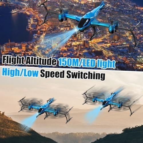 HD Camera RC Helicopter Drone with Obstacle Avoidance & 360° Flips for Kids