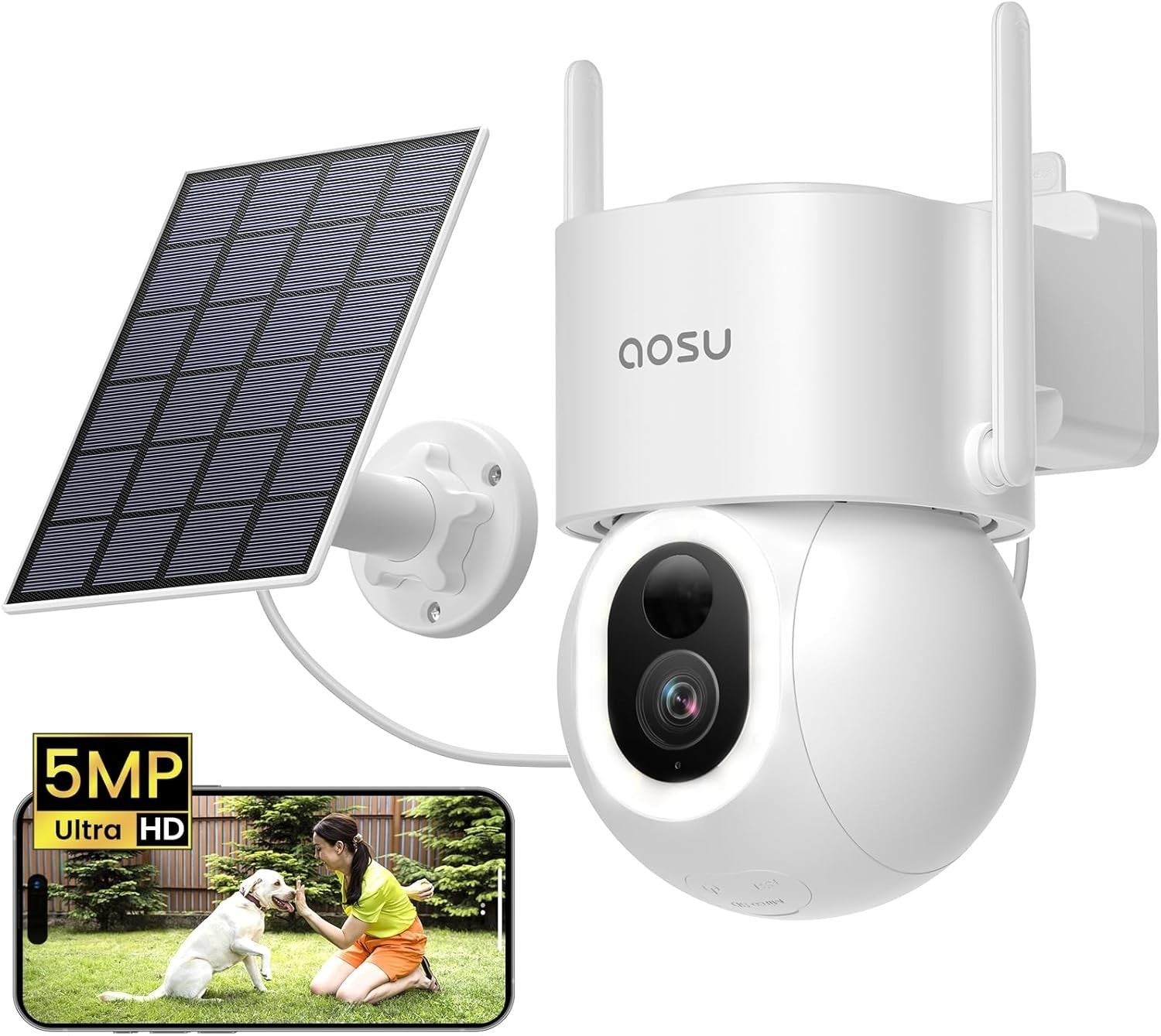 3K Solar Security Camera Wireless Outdoor 360° PTZ AI Night Vision