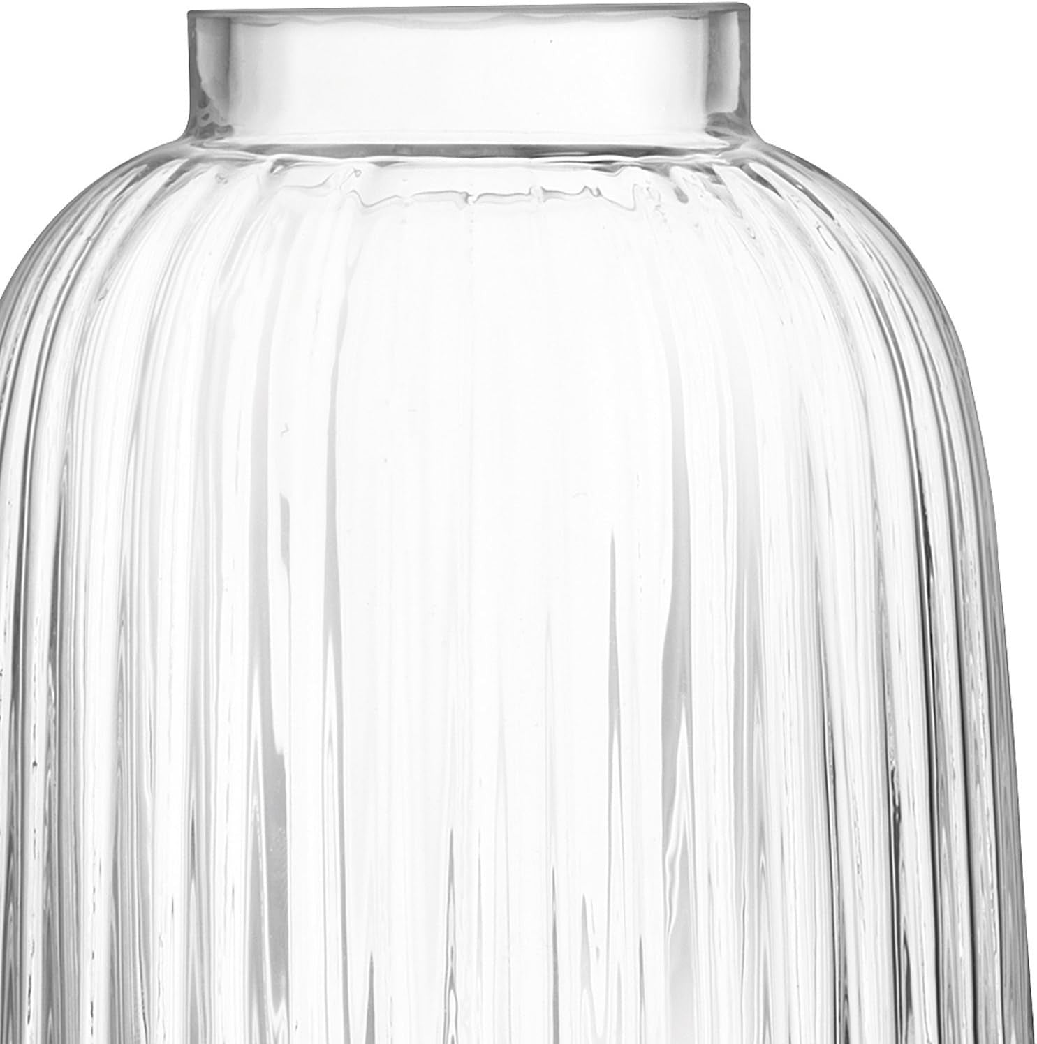 Clear Pleated Glass Vase 20cm Tall Modern Flower Vase Minimal Home Decor