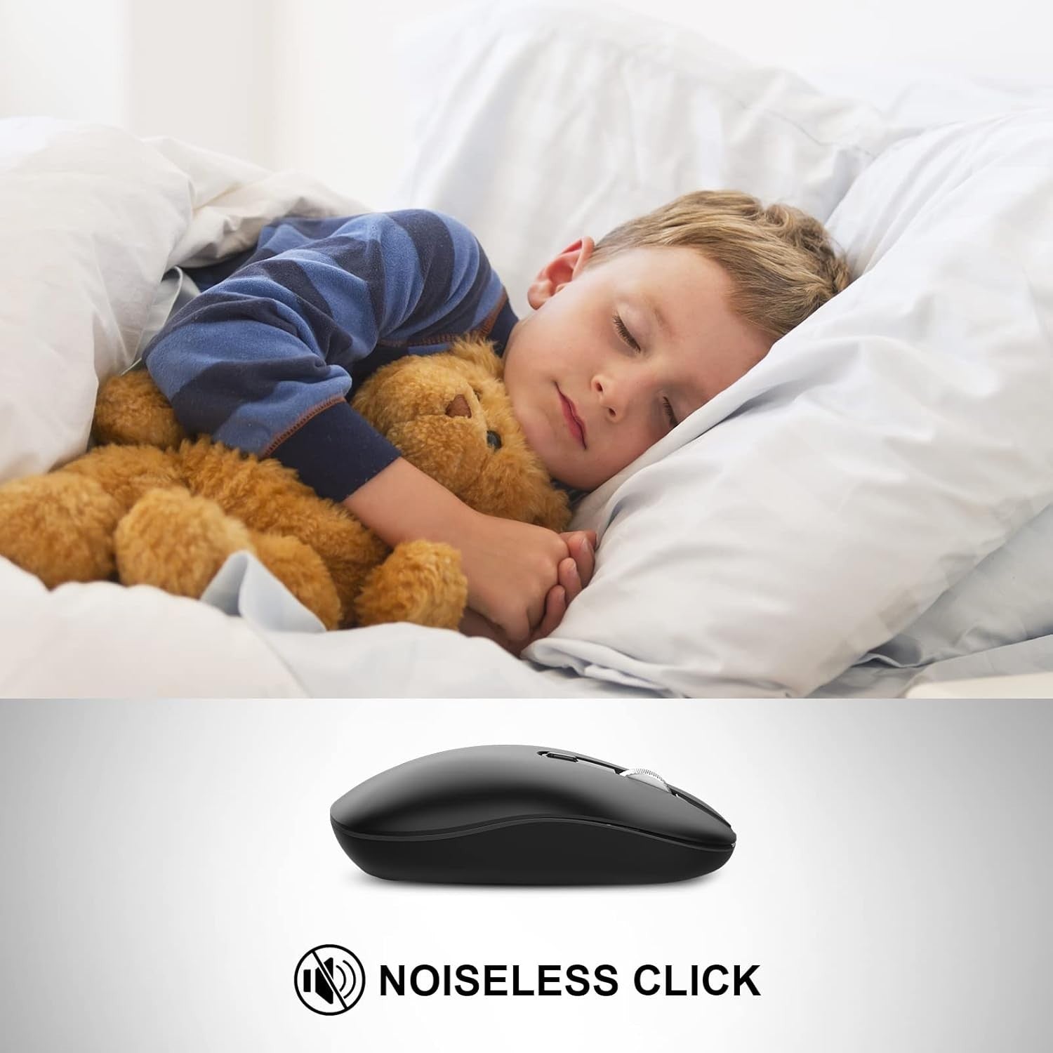 Slim Silent Wireless Mouse USB-C Cordless for Laptop MacBook