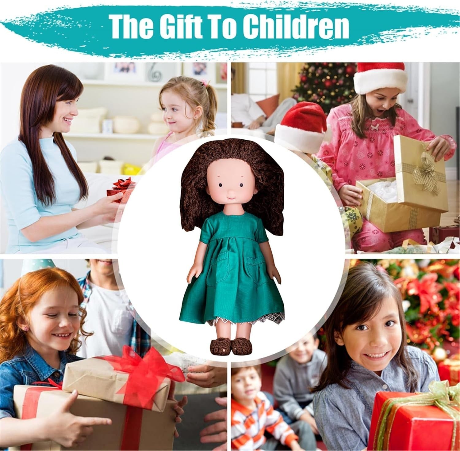 Handmade Knitted Rag Doll Soft Plush Styling Hair Imagination Gift for Girls