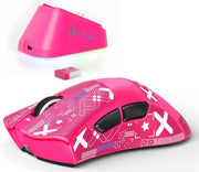 Wireless Gaming Mouse 25000 DPI 65g RGB Dock 2.4G Bluetooth Pink