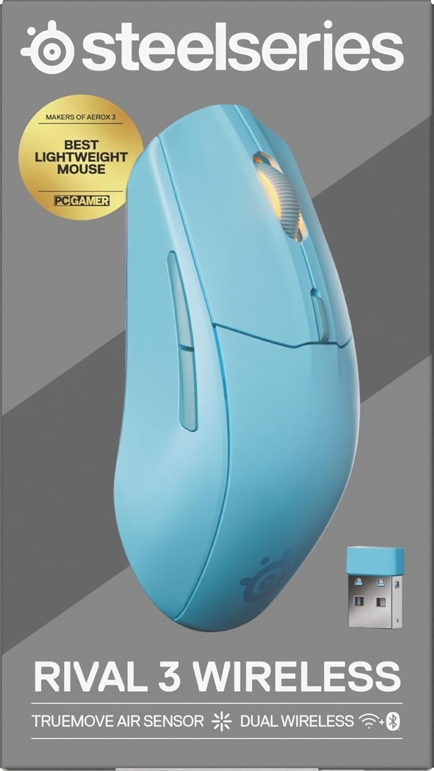 Wireless Gaming Mouse 18000 DPI Bluetooth 2.4GHz 60M Click Aqua