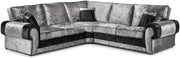 Luxury Cream Crushed Velvet 5-Seater Corner Sofa – Soft, Durable & Stylish