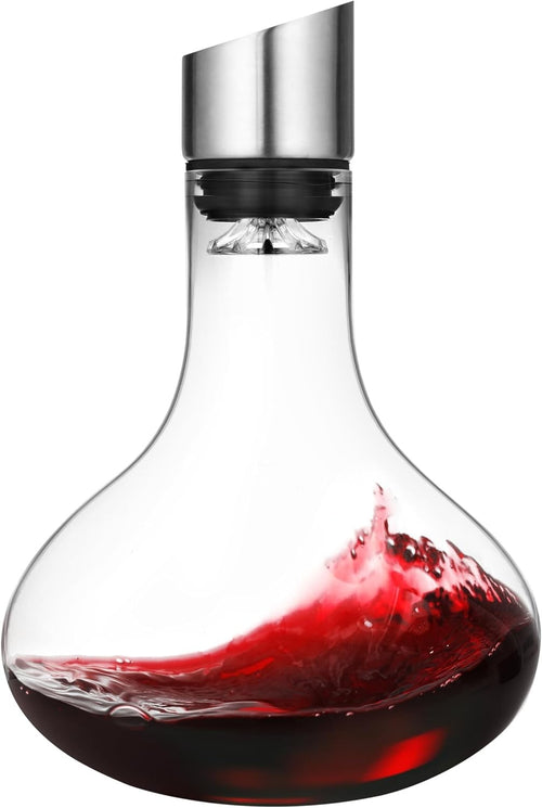 Wine Decanter with Aerator 1.5L Crystal Glass Carafe for Red Wine Gifts