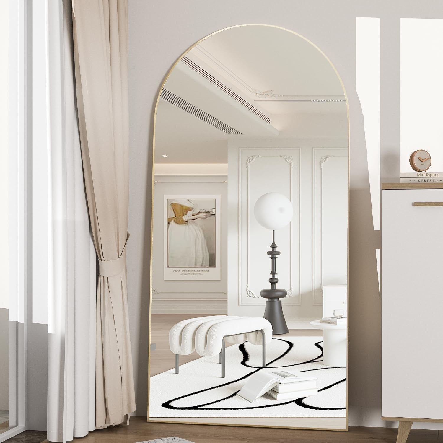 Gold Arch Full Length Mirror 180x80cm Standing Wall Leaning Bedroom Modern