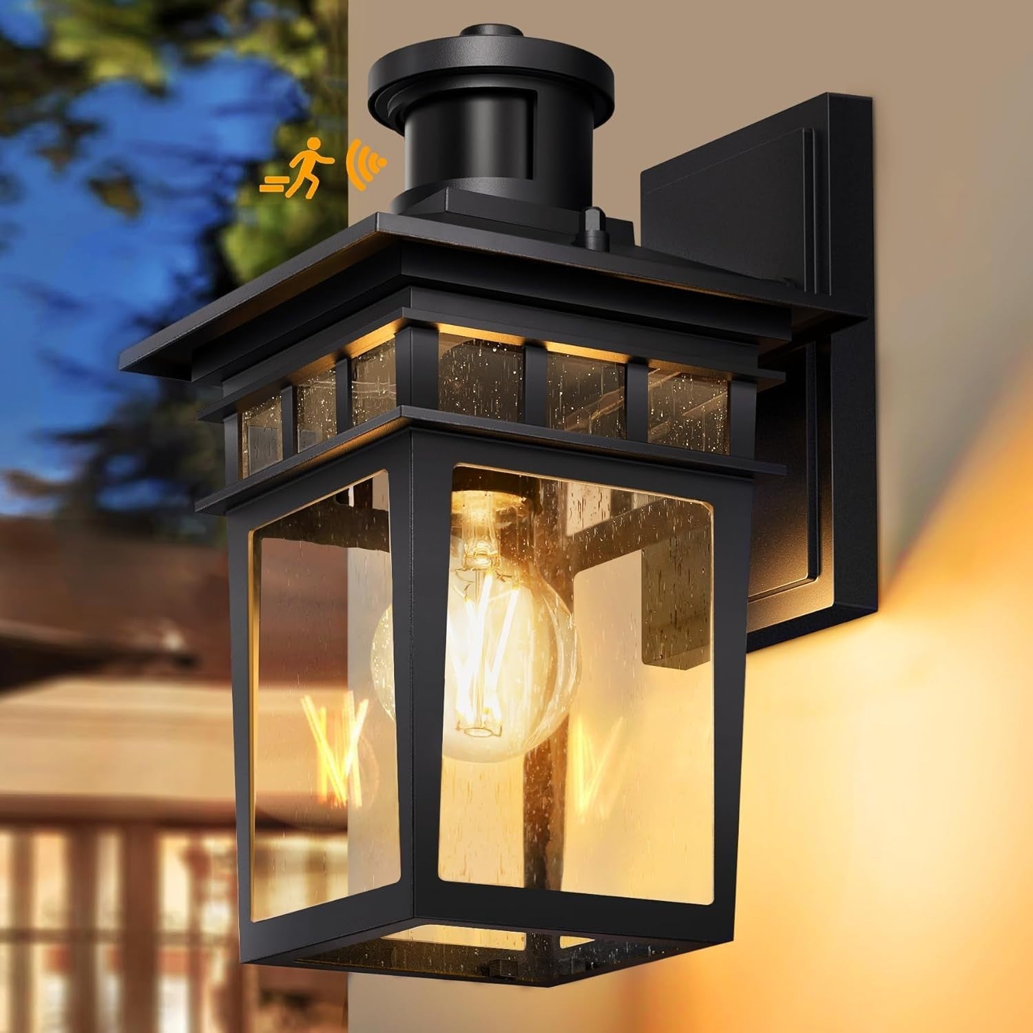 Motion Sensor Outdoor Wall Light Dusk to Dawn Waterproof Lantern E27