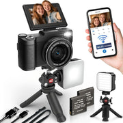 5K 64MP Vlogging Camera WiFi Flip Screen Tripod Camera Kit
