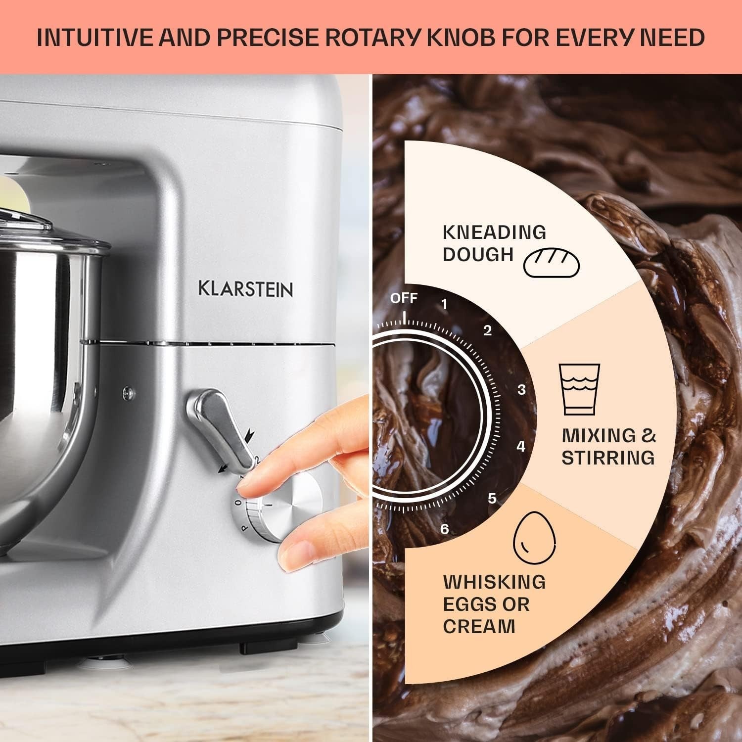 5L Silver Stand Mixer 1800W 6-Speed Planetary Baking & Kneading Machine