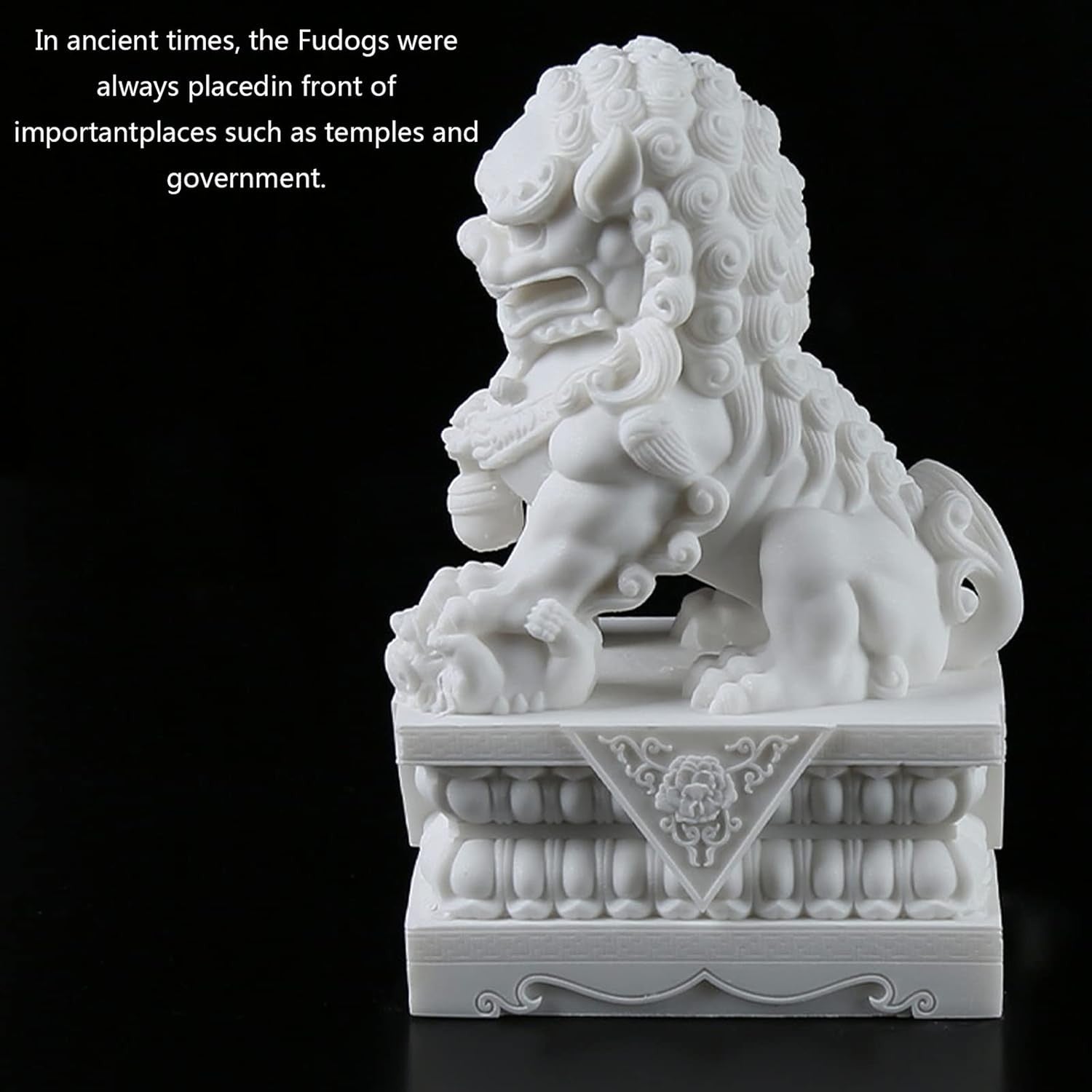 20cm Large Foo Dog Lion Statues Pair Stone Outdoor Feng Shui Guardian Home Decor
