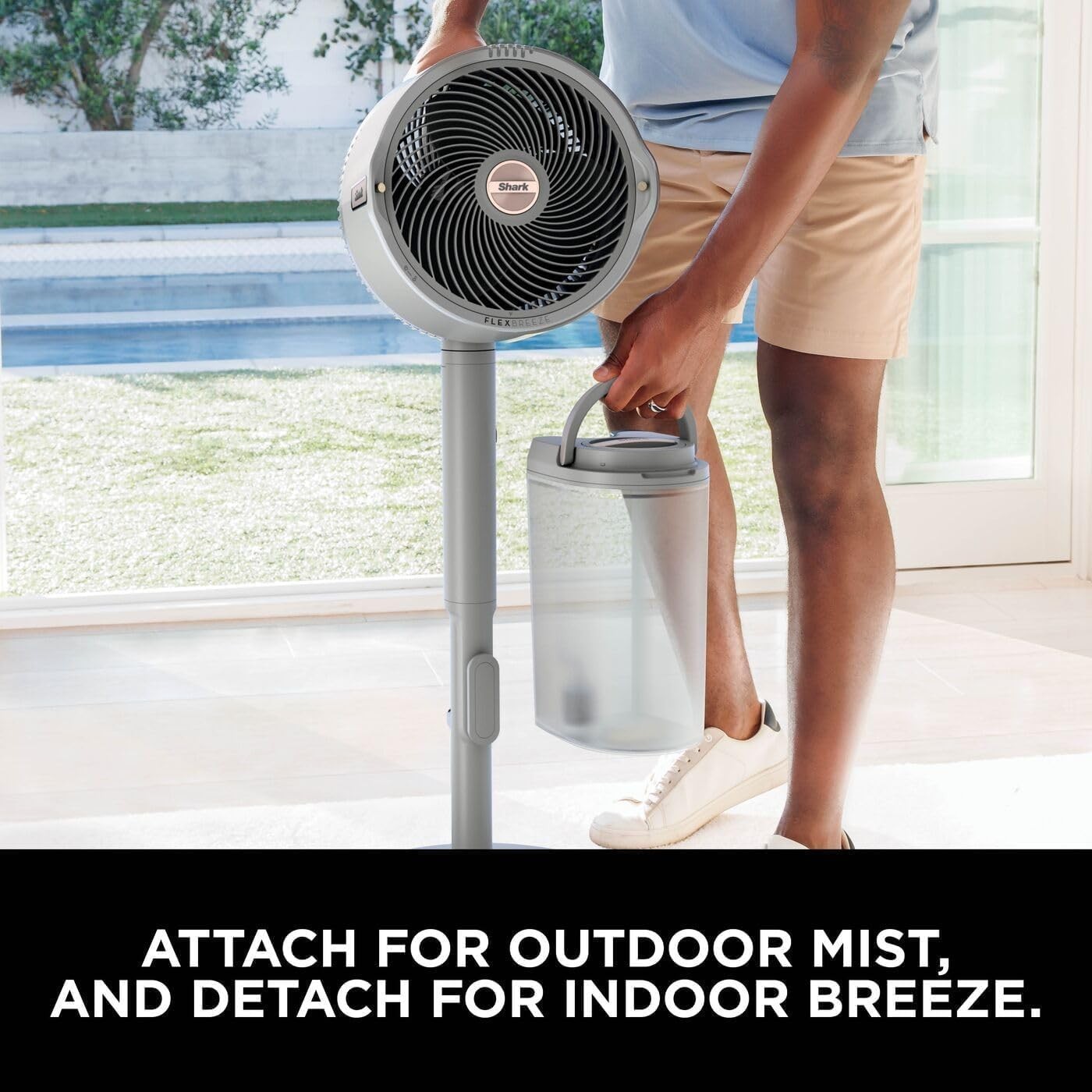 Cordless Indoor Outdoor Fan 24H Runtime 5-Speed Misting Oscillating Cooling