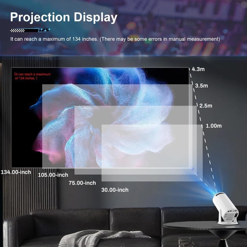 4K Mini Smart Projector 720P WiFi 6 Bluetooth Android Portable