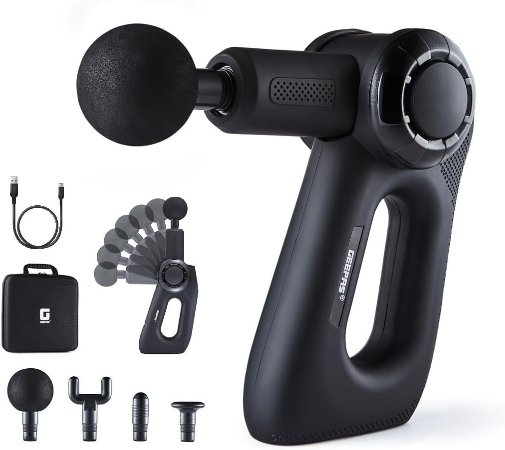 Deep Tissue Massage Gun Adjustable Angles Muscle Massager Pain Relief Recovery