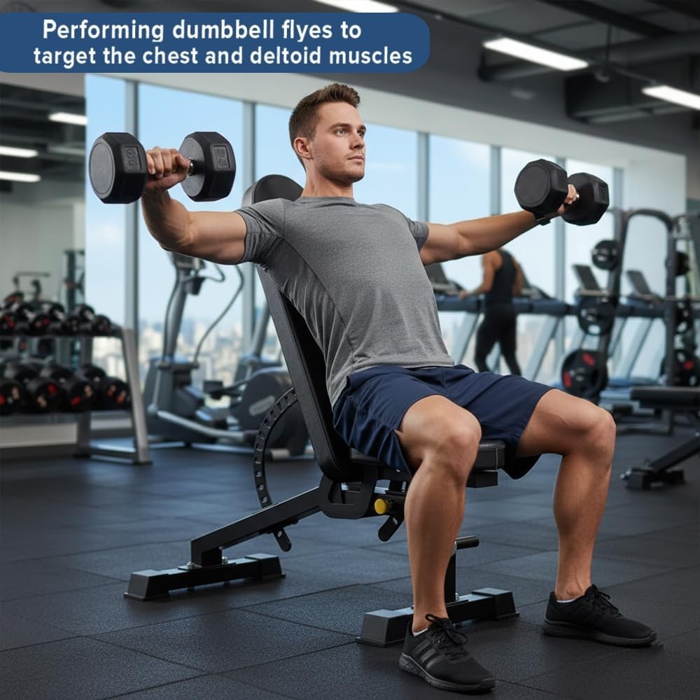 Commercial Adjustable Weight Bench Foldable 9 Position 450kg Home Gym