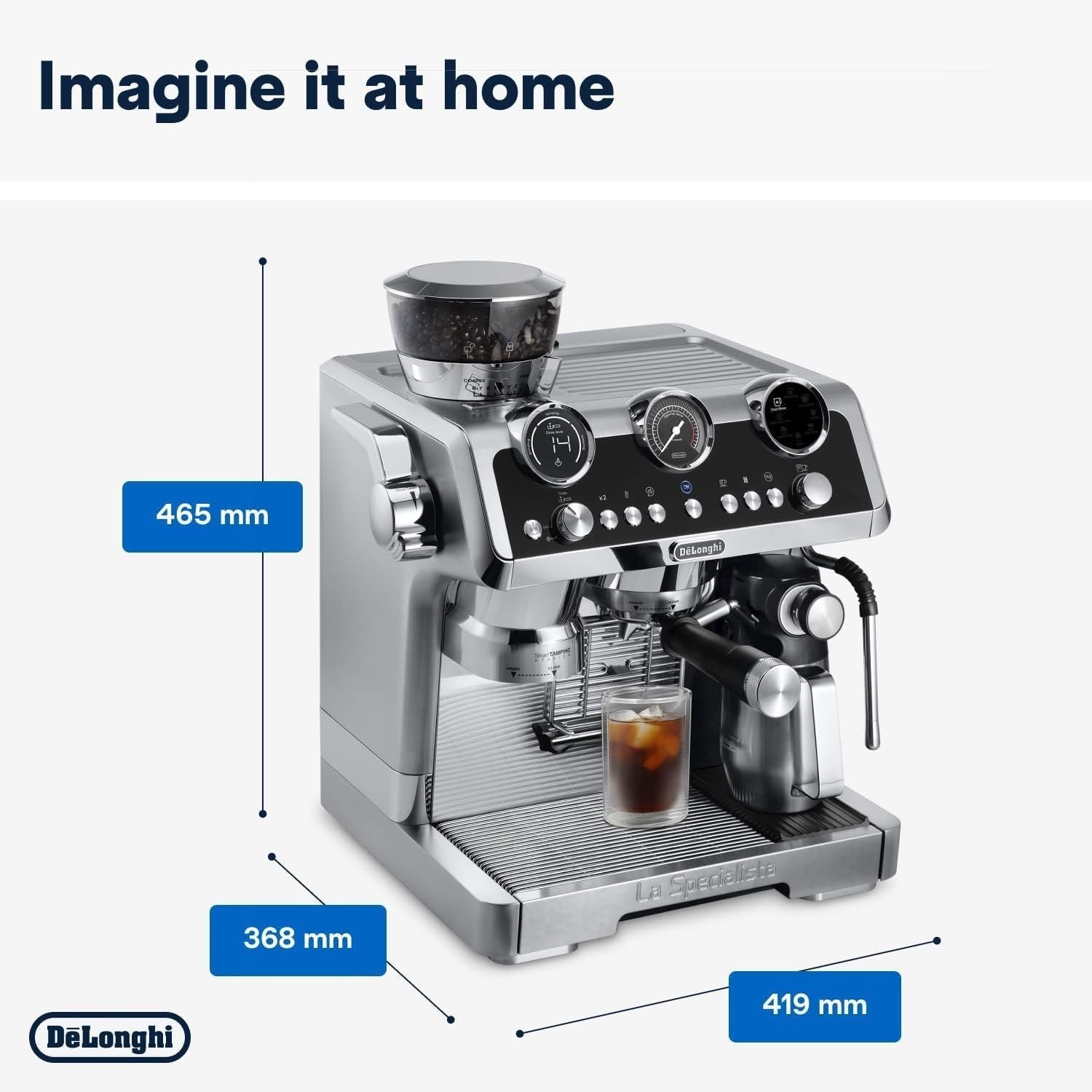 High-End Espresso Machine w/ Grinder, Cold Brew, Smart Tamping & Milk Frother