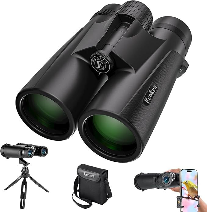 12x42 HD Waterproof Binoculars with Phone Adapter & Tripod | Low-Light Vision